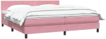 vidaXL Κρεβάτι Boxspring με Στρώμα Ροζ 180x210 εκ. Βελούδινο