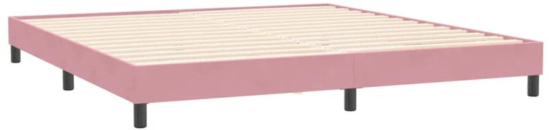 vidaXL Κρεβάτι Boxspring με Στρώμα Ροζ 180x210 εκ. Βελούδινο
