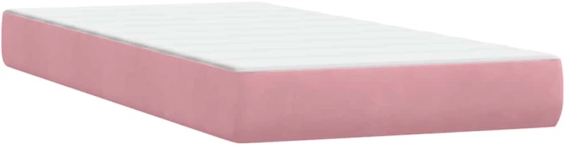 vidaXL Κρεβάτι Boxspring με Στρώμα Ροζ 180x210 εκ. Βελούδινο