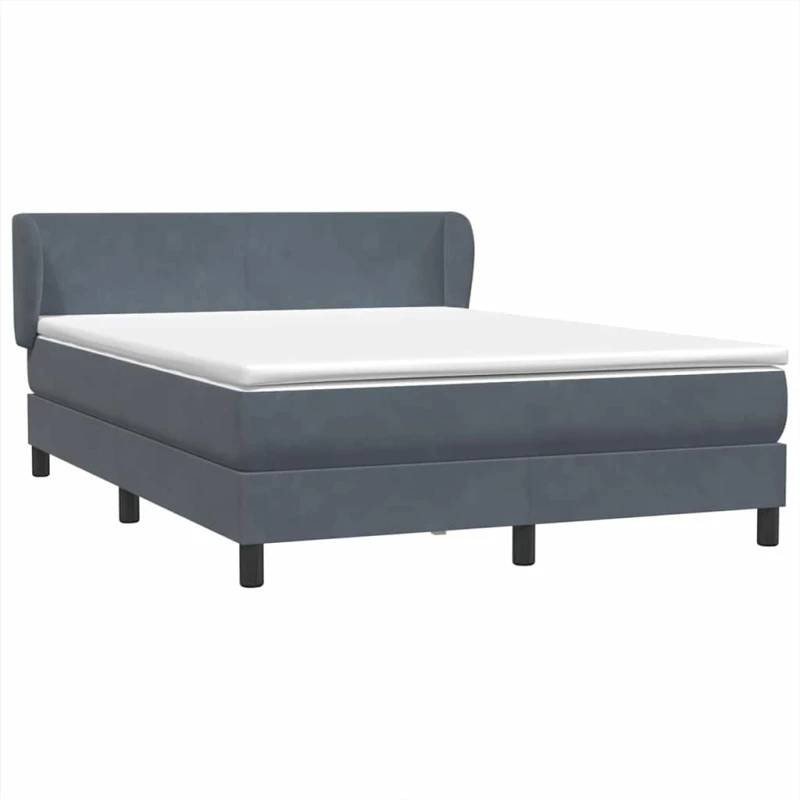 vidaXL Κρεβάτι Boxspring με Στρώμα Σκούρο Γκρι 160x210 εκ. Βελούδινο