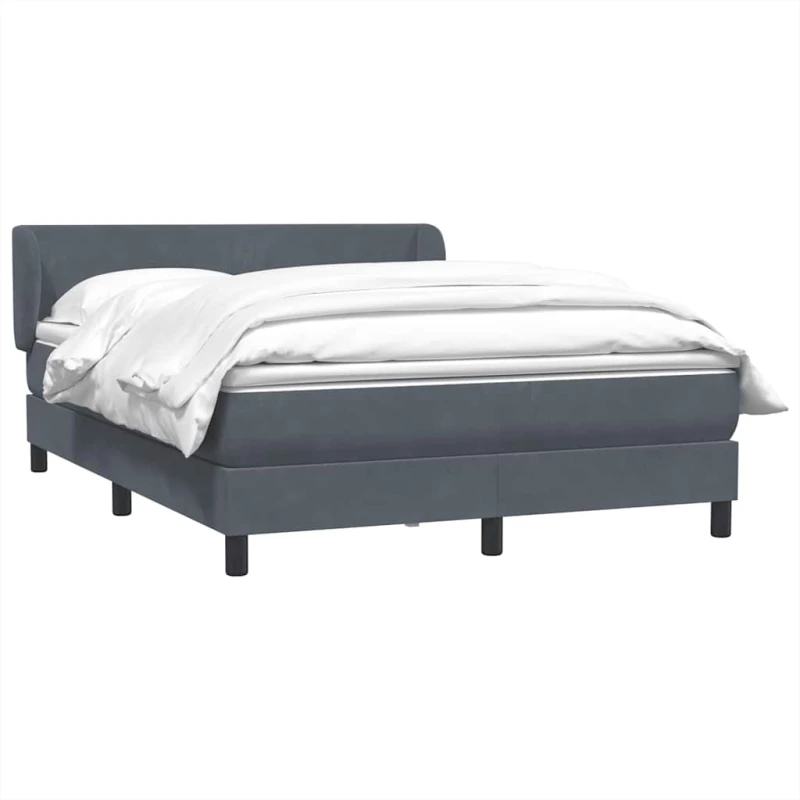 vidaXL Κρεβάτι Boxspring με Στρώμα Σκούρο Γκρι 160x210 εκ. Βελούδινο