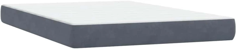 vidaXL Κρεβάτι Boxspring με Στρώμα Σκούρο Γκρι 160x210 εκ. Βελούδινο