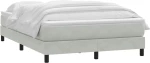 vidaXL Κρεβάτι Boxspring με Στρώμα Ανοιχτό Γκρι 160x220 εκ. Βελούδινο