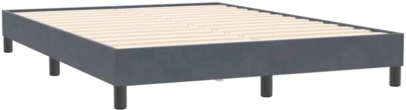 vidaXL Κρεβάτι Boxspring με Στρώμα Σκούρο Γκρι 160x210 εκ. Βελούδινο