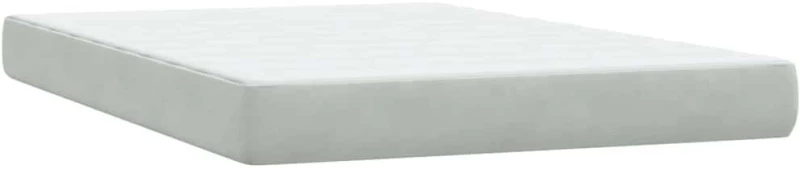 vidaXL Κρεβάτι Boxspring με Στρώμα Ανοιχτό Γκρι 160x220 εκ. Βελούδινο