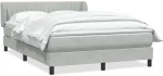 vidaXL Κρεβάτι Boxspring με Στρώμα Ανοιχτό Γκρι 160x210 εκ. Βελούδινο