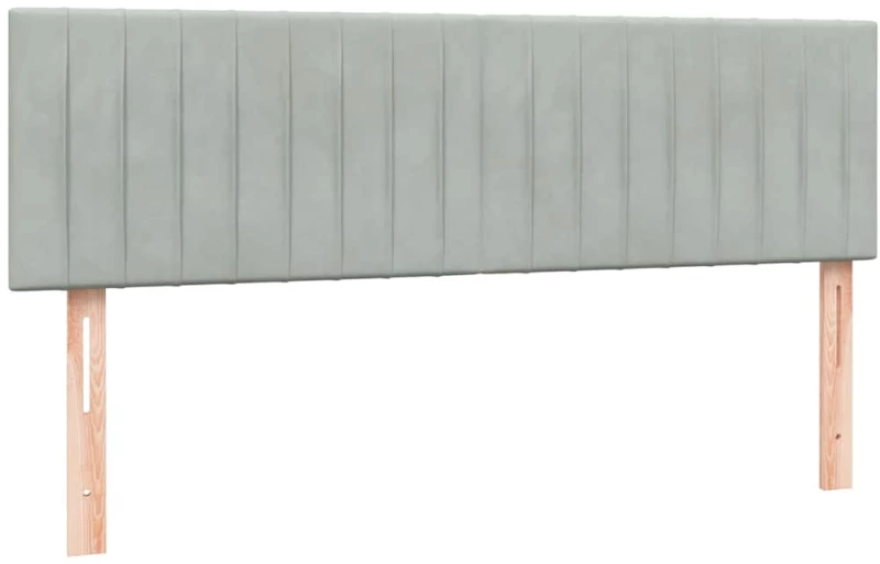 vidaXL Κρεβάτι Boxspring με Στρώμα Ανοιχτό Γκρι 160x210 εκ. Βελούδινο