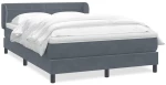 vidaXL Κρεβάτι Boxspring με Στρώμα Σκούρο Γκρι 160x210 εκ. Βελούδινο