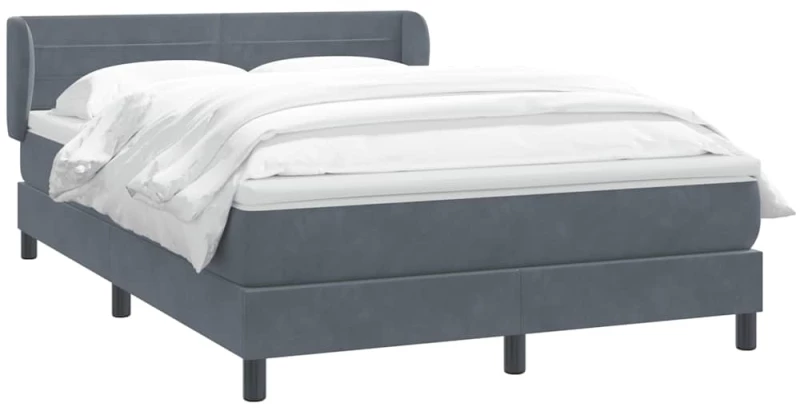 vidaXL Κρεβάτι Boxspring με Στρώμα Σκούρο Γκρι 160x210 εκ. Βελούδινο