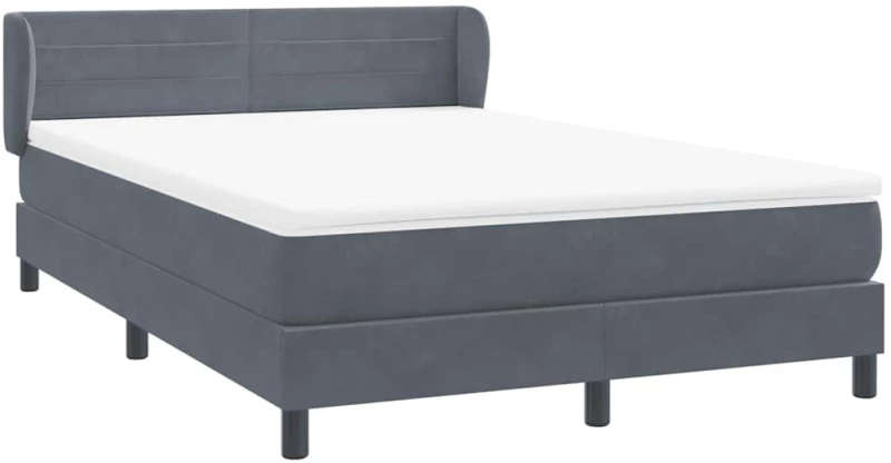 vidaXL Κρεβάτι Boxspring με Στρώμα Σκούρο Γκρι 160x210 εκ. Βελούδινο
