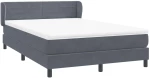 vidaXL Κρεβάτι Boxspring με Στρώμα Σκούρο Γκρι 160x210 εκ. Βελούδινο