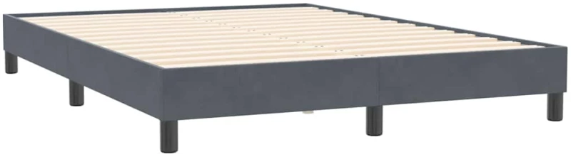 vidaXL Κρεβάτι Boxspring με Στρώμα Σκούρο Γκρι 160x210 εκ. Βελούδινο