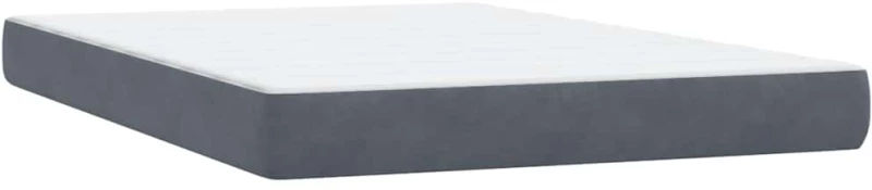 vidaXL Κρεβάτι Boxspring με Στρώμα Σκούρο Γκρι 160x210 εκ. Βελούδινο