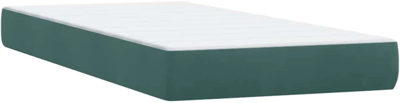 vidaXL Box Spring κρεβάτι με στρώμα σκούρο πράσινο 180x220cm Βελούδινο