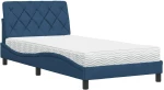 vidaXL Κρεβάτι με Στρώμα Μπλε 100 x 200 εκ. Υφασμάτινο