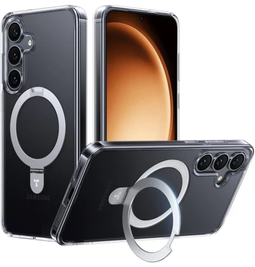 Θήκη τηλεφώνου Torras Ostand Series για Samsung S25+ (διαφανής)