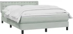 vidaXL Κρεβάτι Boxspring με Στρώμα Ανοιχτό Γκρι 160x210 εκ. Βελούδινο