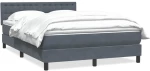 vidaXL Κρεβάτι Boxspring με Στρώμα Σκούρο Γκρι 160x210 εκ. Βελούδινο