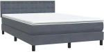 vidaXL Κρεβάτι Boxspring με Στρώμα Σκούρο Γκρι 160x210 εκ. Βελούδινο