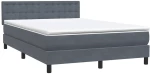 vidaXL Κρεβάτι Boxspring με Στρώμα Σκούρο Γκρι 160x210 εκ. Βελούδινο