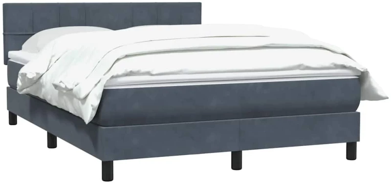 vidaXL Κρεβάτι Boxspring με Στρώμα Σκούρο Γκρι 160x210 εκ. Βελούδινο