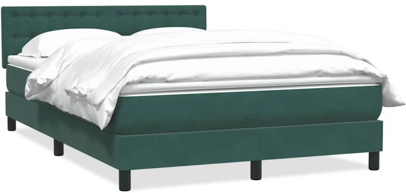 vidaXL Box Spring κρεβάτι με στρώμα σκούρο πράσινο 160x220cm Βελούδινο