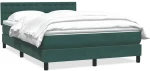vidaXL Box Spring κρεβάτι με στρώμα σκούρο πράσινο 160x220cm Βελούδινο
