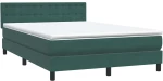 vidaXL Box Spring κρεβάτι με στρώμα σκούρο πράσινο 160x220cm Βελούδινο