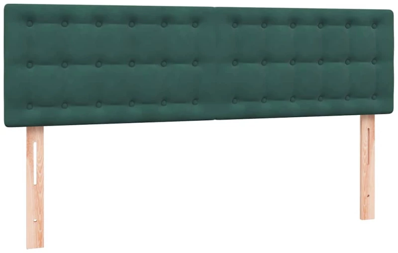 vidaXL Box Spring κρεβάτι με στρώμα σκούρο πράσινο 160x220cm Βελούδινο