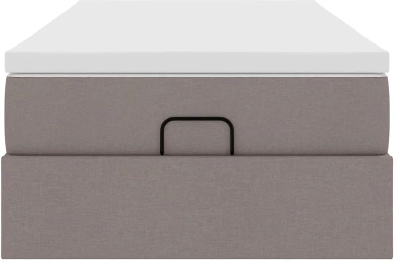 vidaXL Οθωμανικό κρεβάτι με στρώμα Taupe 80x200cm ύφασμα
