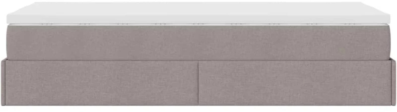 vidaXL Οθωμανικό κρεβάτι με στρώμα Taupe 80x200cm ύφασμα