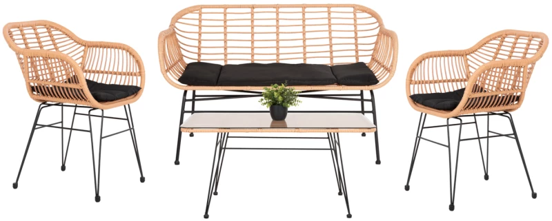 ΣΕΤ ΣΑΛΟΝΙ ΕΞΩΤΕΡΙΚΟΥ ΧΩΡΟΥ 4ΤΜΧ ALLEGRA HM21052 WICKER-ΜΕΤΑΛΛΟ