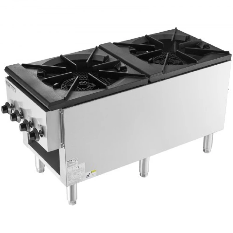 VEVOR Commercial Gas Range Stove 2 Burners Countertop Cooking Hot Plate Kitchen