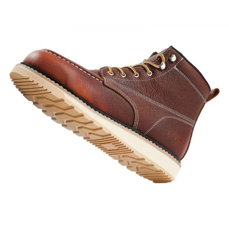 VEVOR Steel Toe Work Boots UK Size 10 Waterproof Moc Toe for Men Slip-Resistant