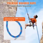 VEVOR 10.2mm Dynamic Climbing Rope 50M(164ft) Outdoor Rock Climbing Rope Blue