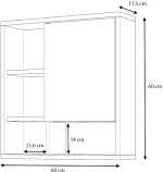 Καθρέπτης μπάνιου Demo Μegapap χρώμα λευκό 60x17,5x60εκ.