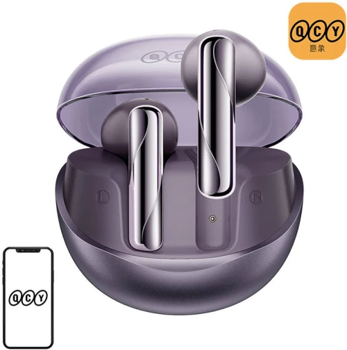 TWS QCY AilyBuds Clear T32 Headphones (purple)