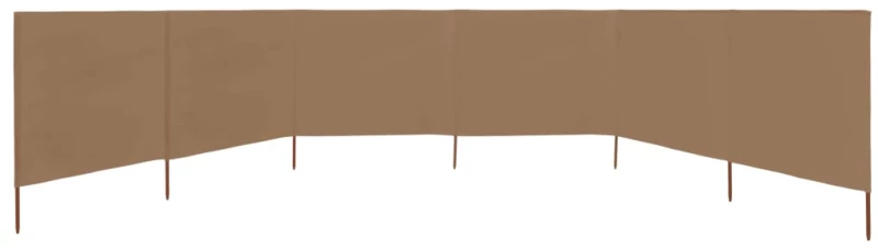 vidaXL Προστατευτικό Αέρα με 6 Πάνελ Χρώμα Taupe 800x80 εκ. Υφασμάτινο