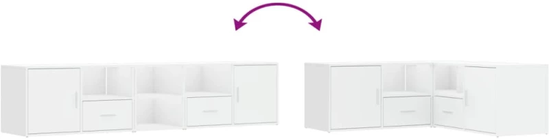 vidaXL Ντουλάπι Γωνιακό Λευκό 200x40x45 εκ. από Επεξ. Ξύλο