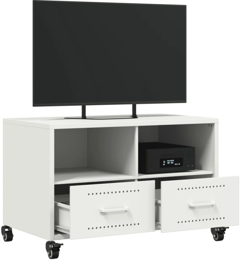 vidaXL Έπιπλο Τηλεόρασης Λευκό 68 x 39 x 43,5 εκ. Χάλυβας