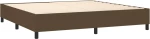 vidaXL Κρεβάτι Boxspring με Στρώμα & LED Σκ.Καφέ 200x200εκ. Υφασμάτινο