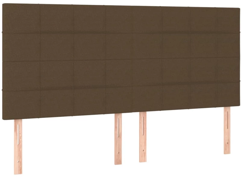 vidaXL Κρεβάτι Boxspring με Στρώμα & LED Σκ.Καφέ 200x200εκ. Υφασμάτινο