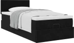 vidaXL Οθωμανικό κρεβάτι με στρώμα Μαύρο 80x200cm Velvet