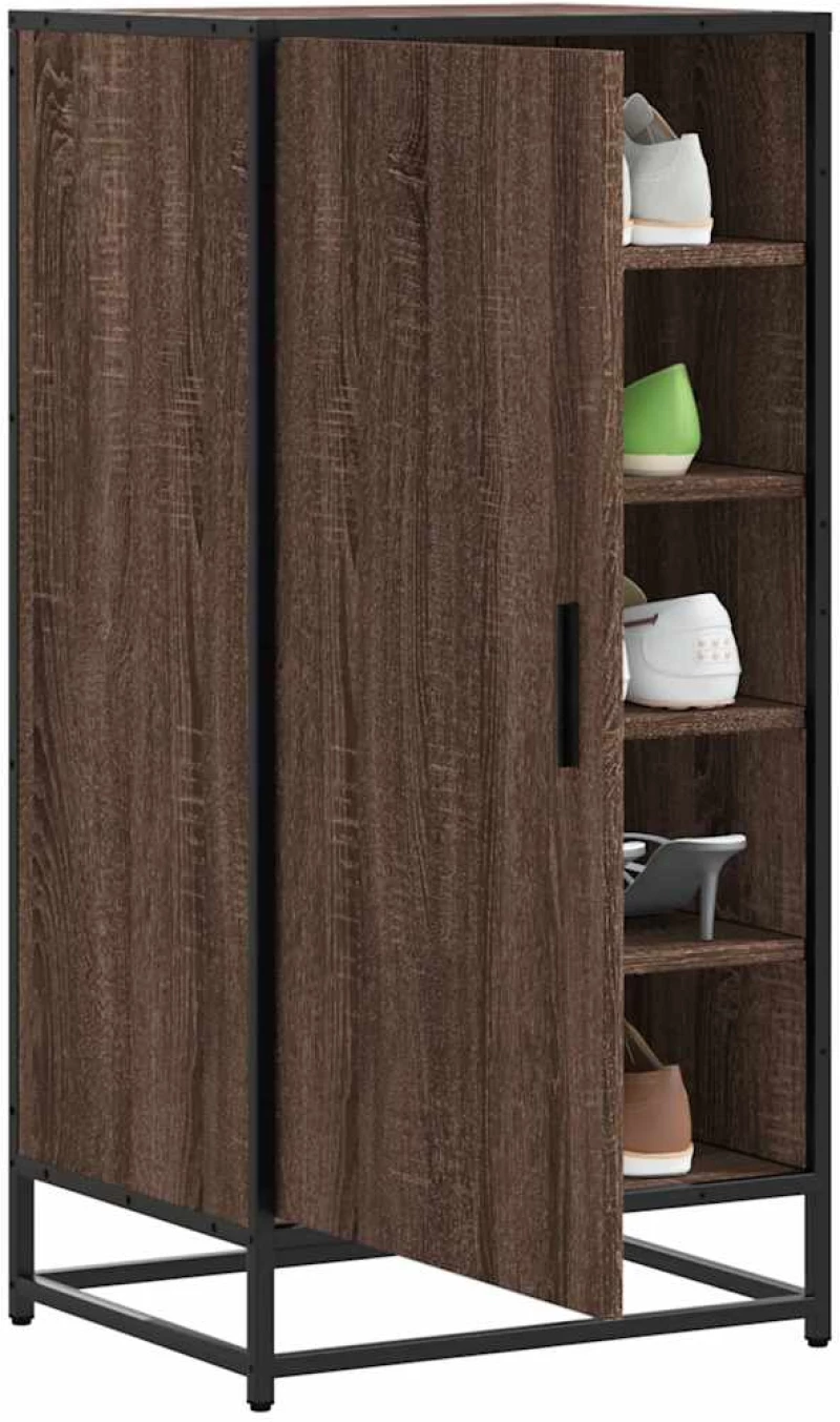 vidaXL Ράφι παπουτσιών καφέ δρυς 48x38x97,5 cm Κατασκευασμένο ξύλο