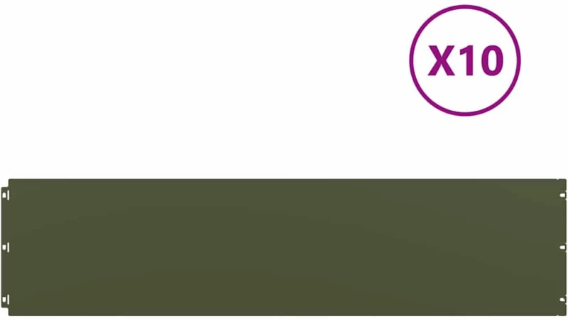 vidaXL Περιφράξεις γκαζόν 10 τεμάχια Ελαιοπράσινο 25x103 cm