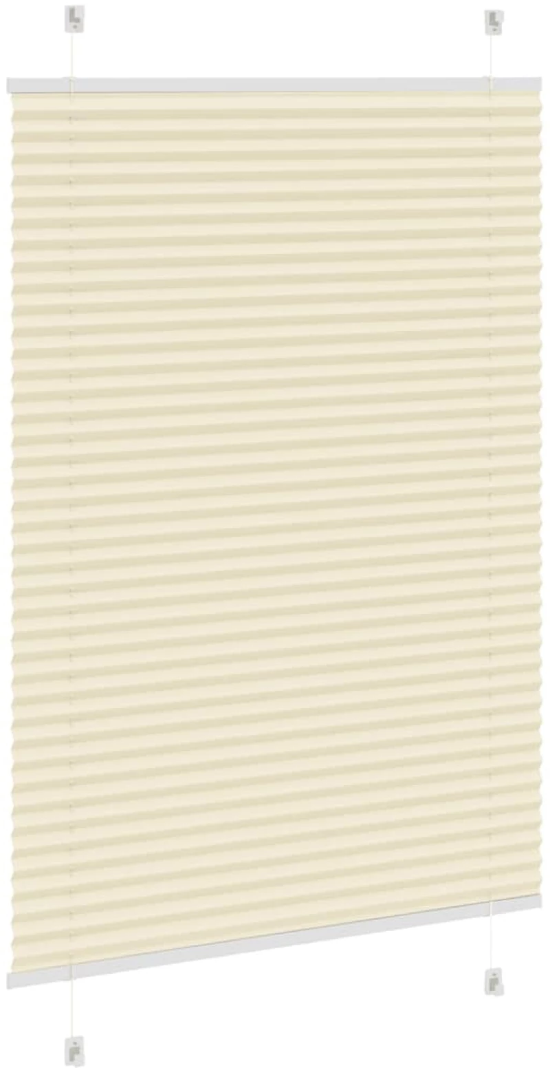 vidaXL Πλισέ περσίδα Κρέμα 85x100 cm Πλάτος υφάσματος 84,4 cm