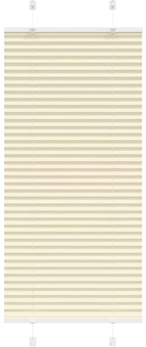 vidaXL Πλισέ περσίδα Κρέμα 60x100 cm Πλάτος υφάσματος 59,4 cm