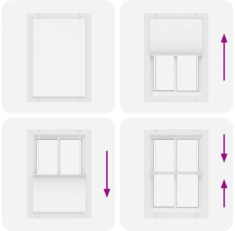 vidaXL Πλισέ περσίδα Λευκό 100x150 cm Πλάτος υφάσματος 99,4 cm