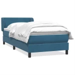 vidaXL Box Spring κρεβάτι με στρώμα ανοιχτό γκρι 80x220 cm Βελούδινο