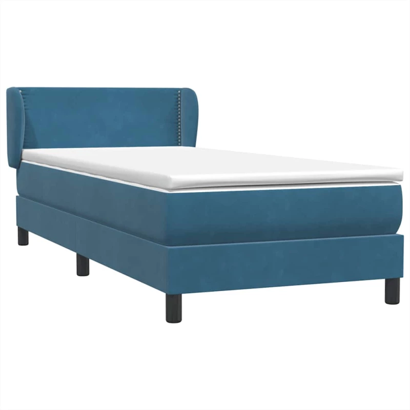 vidaXL Box Spring κρεβάτι με στρώμα ανοιχτό γκρι 80x220 cm Βελούδινο